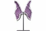 Purple Amethyst Wings on Metal Stand - Large Points #209257-1